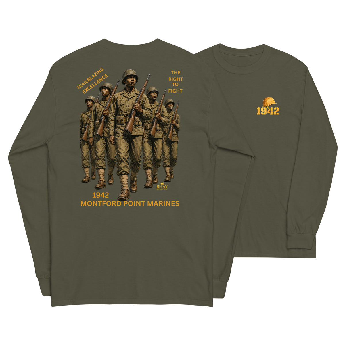 Montford Point Marines Legacy Long Sleeve Tee – The Right to Fight